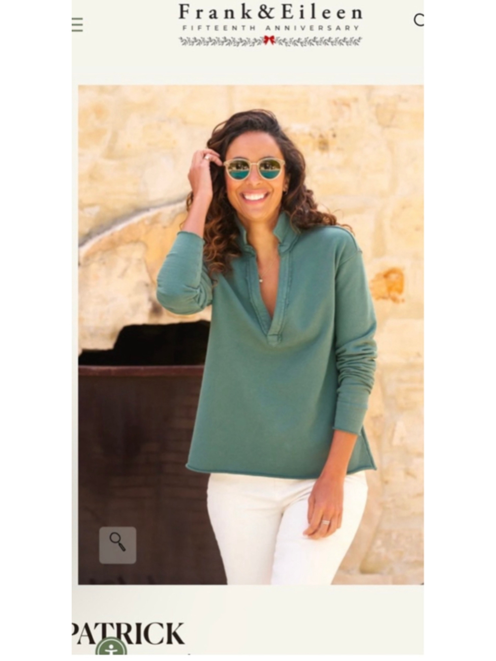 Frank & Eileen Popover Henley Sweatshirt in Green Xl New